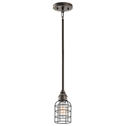 Kichler Mini Pendant 1-Light | Transitional Olde Bronze Steel | Kitchen Island & Dining Room | 5 x 5 x 8.75 in | Model 42308OZ