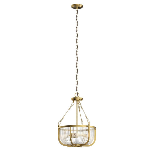 Kichler 3-Light Pendant 16in | Transitional Natural Brass Steel | Kitchen Island & Dining Room | 16 x 16 x 22.25 in | Model 42389NBR