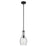 Kichler Everly 1 Light Bell 13.75" Pendant, Black/Clear Seeded