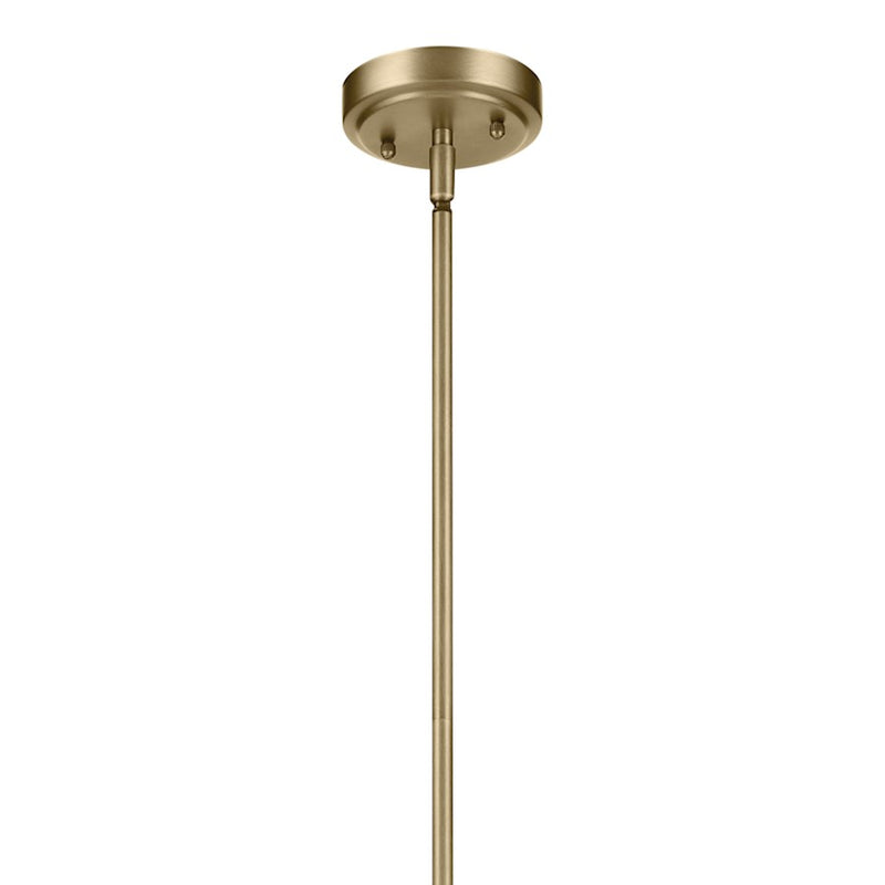 Kichler Everly 1 Light Bell 13.75" Pendant, Brass/Clear Seeded