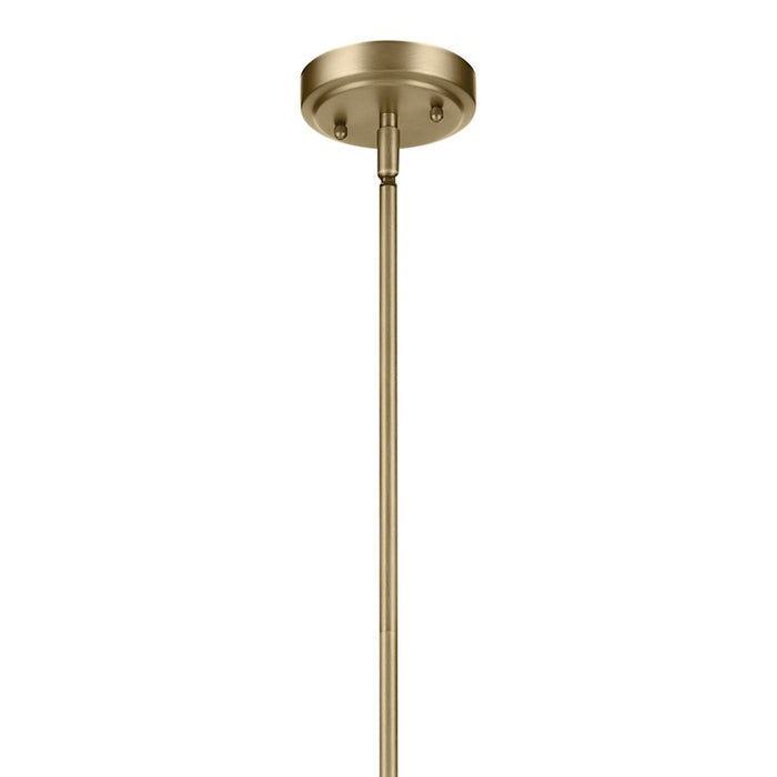 Kichler Everly 1 Light Bell 13.75" Pendant, Brass/Clear Seeded
