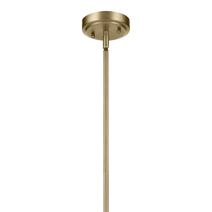 Kichler Everly 1 Light Bell 13.75" Pendant, Brass/Clear Seeded