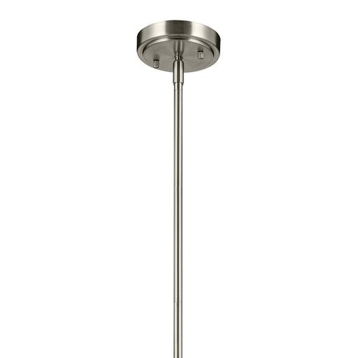 Kichler Everly 1 Light Bell 13.75" Pendant, Brushed Nickel/Clear