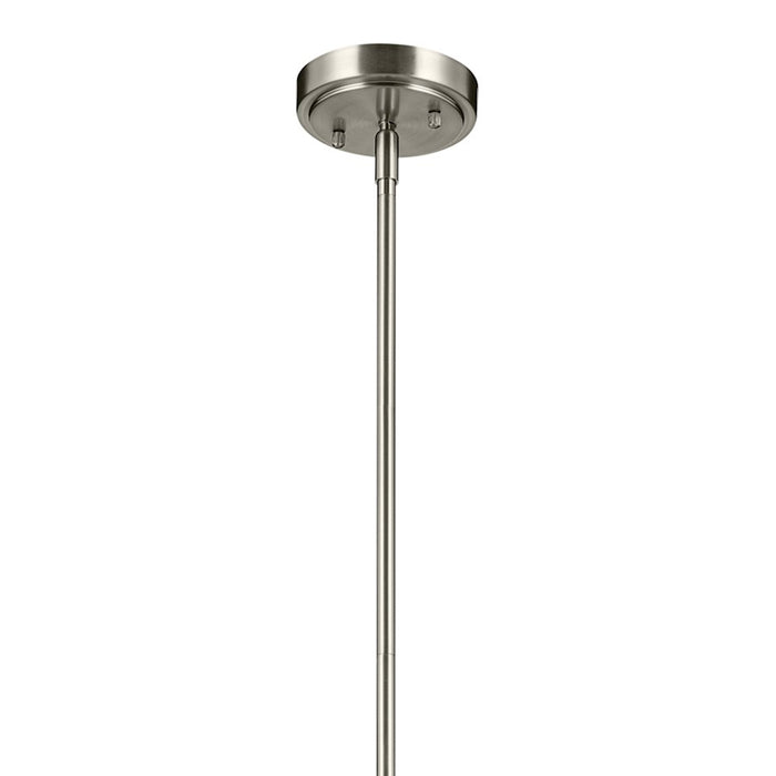 Kichler Everly 1 Light Bell 13.75" Pendant, Brushed Nickel/Clear