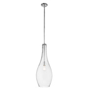 Kichler Everly 11in 1-Light Pendant | Chrome and Clear Glass | Kitchen Island & Dining Room | 11 x 11 x 30 in | Model 42475CHCLR