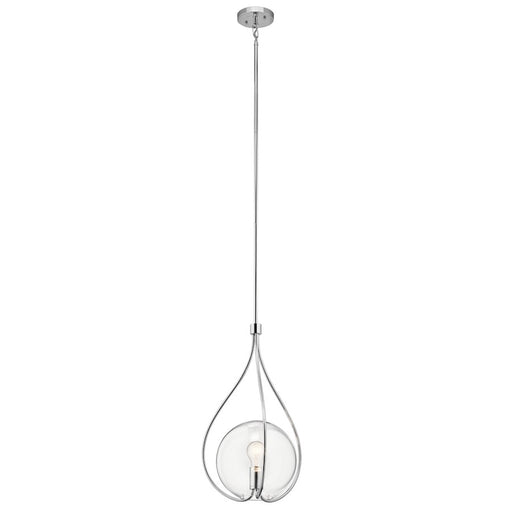 Kichler Lynne 14in 1-Light Pendant | Transitional Chrome and Clear Glass | Kitchen Island & Dining Room | 14 x 14 x 22.5 in | Model 42494CH