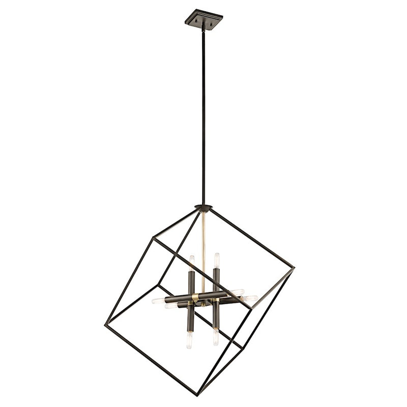 Kichler Cartone 25.5in 8-Light Pendant | Transitional Olde Bronze Steel | Kitchen Island & Dining Room | 25.5 x 31.25 in | Model 42526OZ