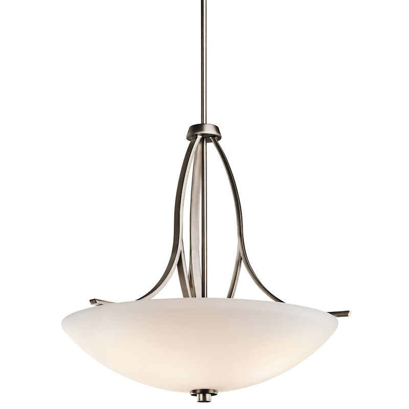 Kichler Granby 24in 3-Light Pendant | Brushed Pewter and Satin Etched Glass | Kitchen Island & Dining Room | 24 x 24 x 24 in | Model 42561BPT