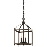 Kichler Larkin 8in 2-Light Pendant | Olde Bronze Steel Cage | Foyer & Entryway | 8 x 8 x 15 in | Model 42565OZ