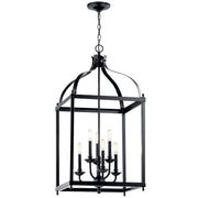 Kichler Larkin 18in 6-Light Chandelier | Industrial Black Steel | Dining Room & Foyer | 18 x 36 in | Model 42568BK