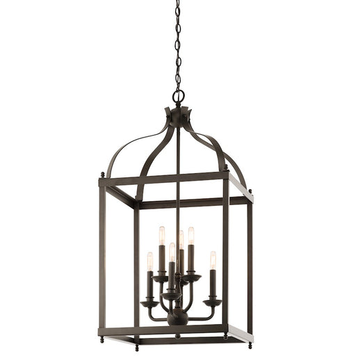 Kichler Larkin 36in 6-Light Foyer Chandelier | Traditional Olde Bronze Steel | Entryway & Stairwell | 18 x 36 in | Model 42568OZ