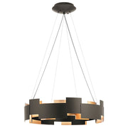 Kichler Moderne 26in 2-Light LED Chandelier | Contemporary Olde Bronze and Polycarbonate | Dining Room & Living Room | Model 42992OZLED