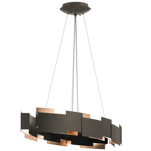 Kichler Moderne 34in Oval LED Chandelier/Pendant | Contemporary Olde Bronze and Polycarbonate | Dining Room & Living Room | Model 42993OZLED