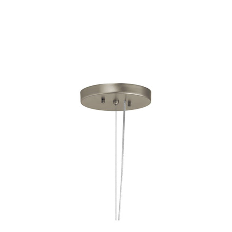Kichler Moderne 6in 1-Light Mini Pendant | Contemporary Satin Nickel Steel with LED | Kitchen Island & Dining Room | 6 x 12 in | Model 42995SNLED