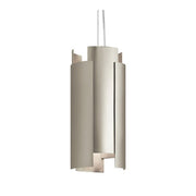 Kichler Moderne 6in 1-Light Mini Pendant | Contemporary Satin Nickel Steel with LED | Kitchen Island & Dining Room | 6 x 12 in | Model 42995SNLED