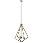 Kichler 24in 4-Light Chandelier | Lodge Steel Distressed Antique Gray | Dining Room & Living Room | 24 x 24 x 30 in | Model 43034DAG