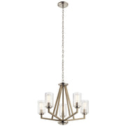 Kichler 24in 5-Light Chandelier | Rustic Distressed Antique Gray Steel | Dining Room & Living Room | 24 x 24 x 21 in | Model 43035DAG