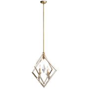Kichler Layan 24in 4-Light Chandelier | Glamorous Polished Nickel and Crystal | Dining Room & Foyer | 24 x 24 x 26 in | Model 43051PN