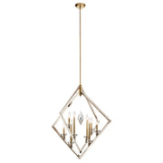 Kichler Layan 32in 8-Light Chandelier | Glamorous Polished Nickel and Crystal | Foyer & Dining Room | 32 x 35 in | Model 43052PN