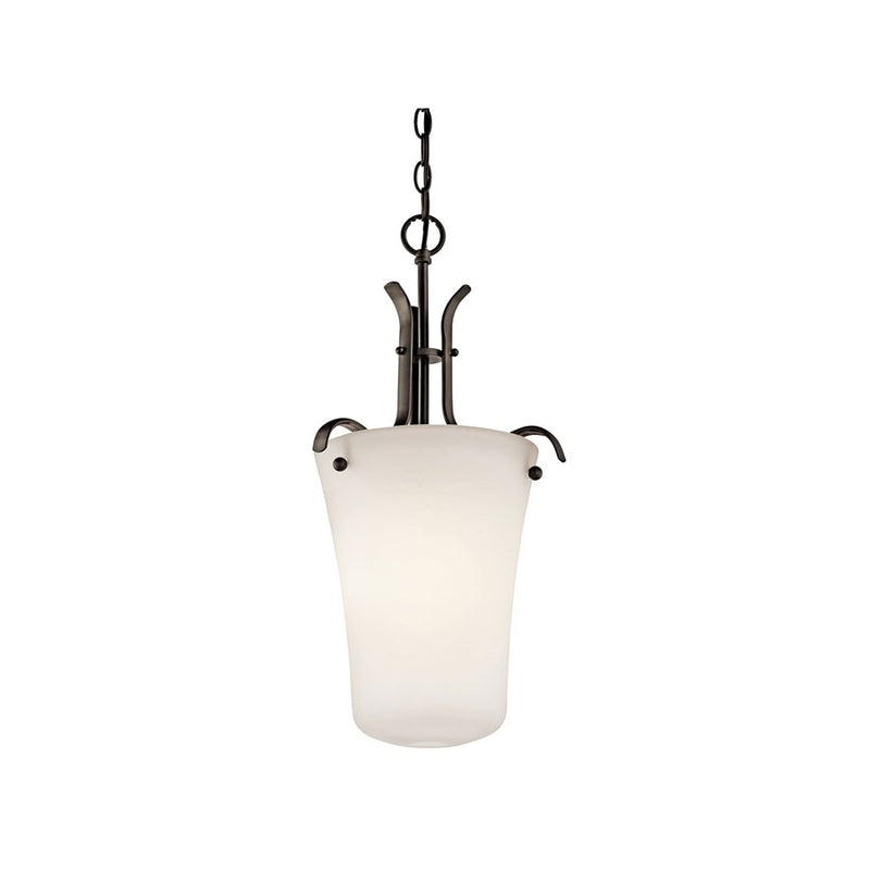 Kichler Armida 13in 1-Light Foyer Pendant | Contemporary Olde Bronze Steel | Entryway & Stairwell | 13 x 24 in | Model 43076OZL18
