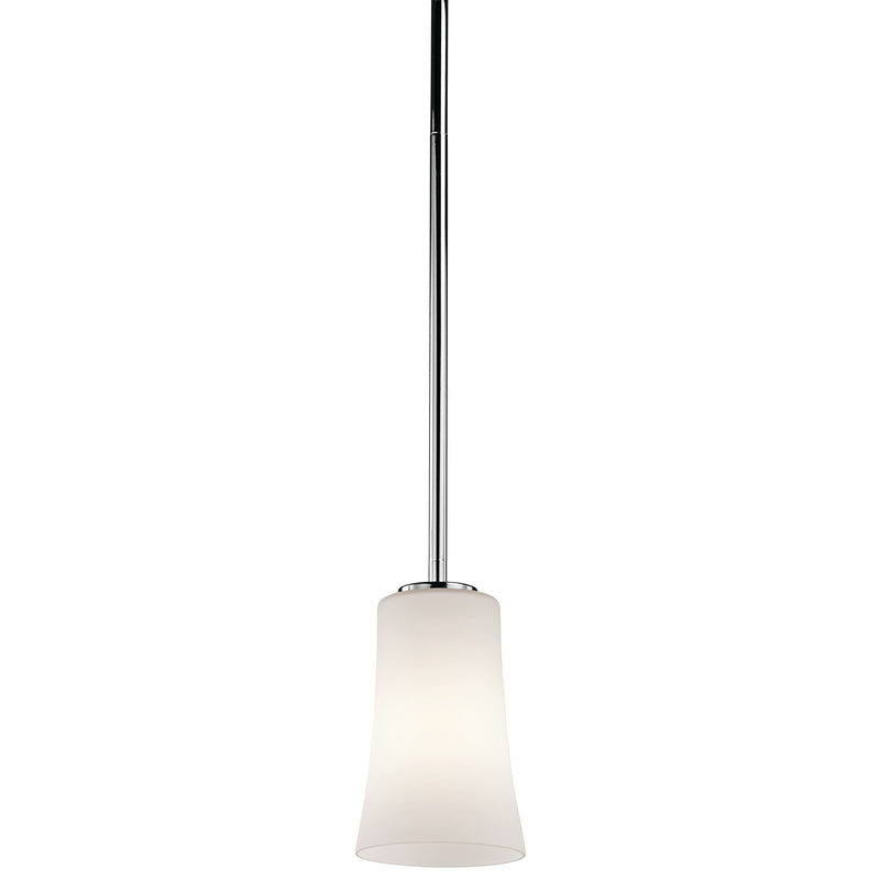 Kichler Armida Mini Pendant 1Lt, Chrome, Satin Etched White