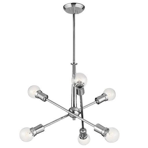 Kichler Armstrong 20in 6-Light Chandelier | Chrome Contemporary | Dining Room & Living Room | 20 x 20 x 27.75 in | Model 43095CH
