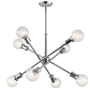 Kichler Armstrong 30in 8-Light Chandelier | Contemporary Chrome | Dining Room & Living Room | 30 x 26 x 69 in | Model 43118CH