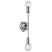 Kichler Armstrong 17in 2-Light Wall Sconce | Contemporary Chrome Steel | Hallway & Bathroom Accent | 16.75 x 5 in | Model 43195CH