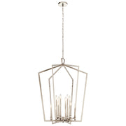 Kichler Abbotswell 30in 12-Light Chandelier | Open Cage Polished Nickel Steel | Entryway & Foyer | 30 x 38.5 in | Model 43496PN