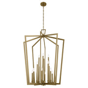 Kichler Abbotswell 49in 16-Light Pendant | Updated Traditional Natural Brass Steel | Foyer & Stairwell | 49 in H | Model 43499NBR