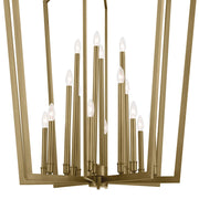 Kichler Abbotswell 49in 16-Light Pendant | Updated Traditional Natural Brass Steel | Foyer & Stairwell | 49 in H | Model 43499NBR
