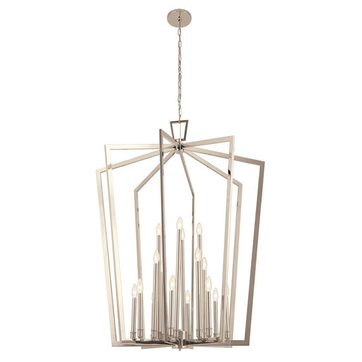 Kichler Abbotswell 49in 16-Light Foyer Pendant | Updated Traditional Polished Nickel | Entryway & Foyer | 49 in H | Model 43499PN