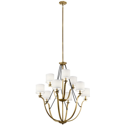 Kichler 33in 9-Light Chandelier | Traditional Natural Brass Steel | Dining Room & Foyer | 33 x 33 x 38 in | Model 43534NBR
