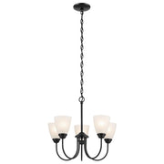 Kichler Jolie 5 Light Chandelier, Black/Clear Satin Etched - 43638BK