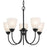 Kichler Jolie 5 Light Chandelier, Black/Clear Satin Etched