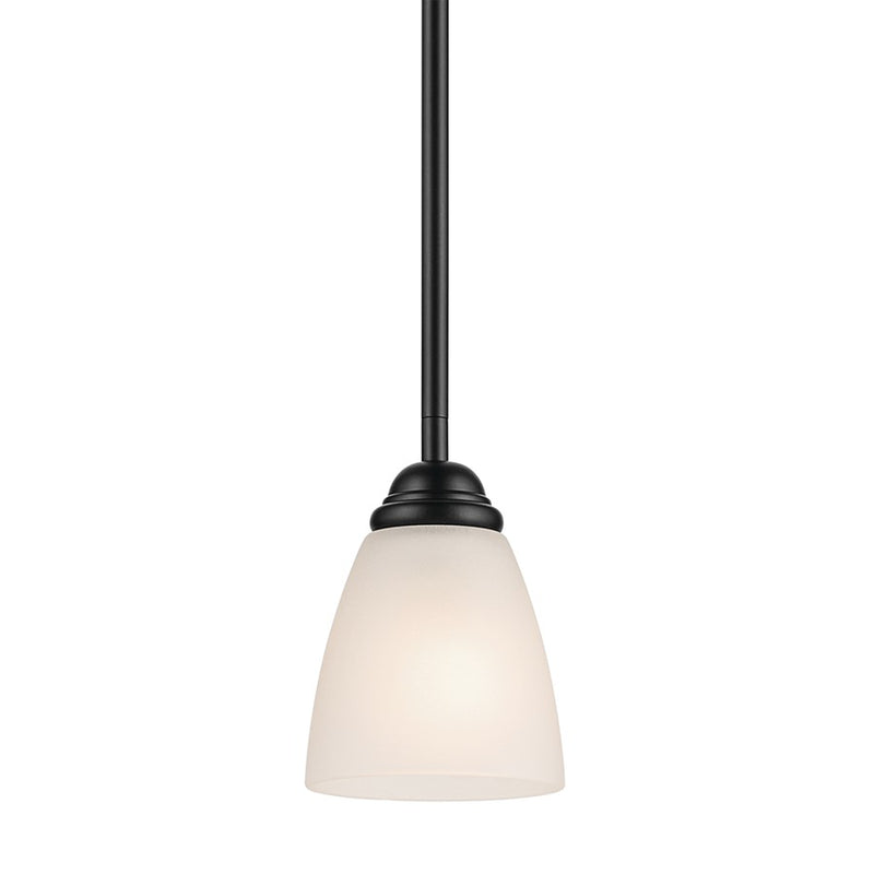 Kichler Jolie 1 Light Mini Pendant, Black/Clear Satin Etched