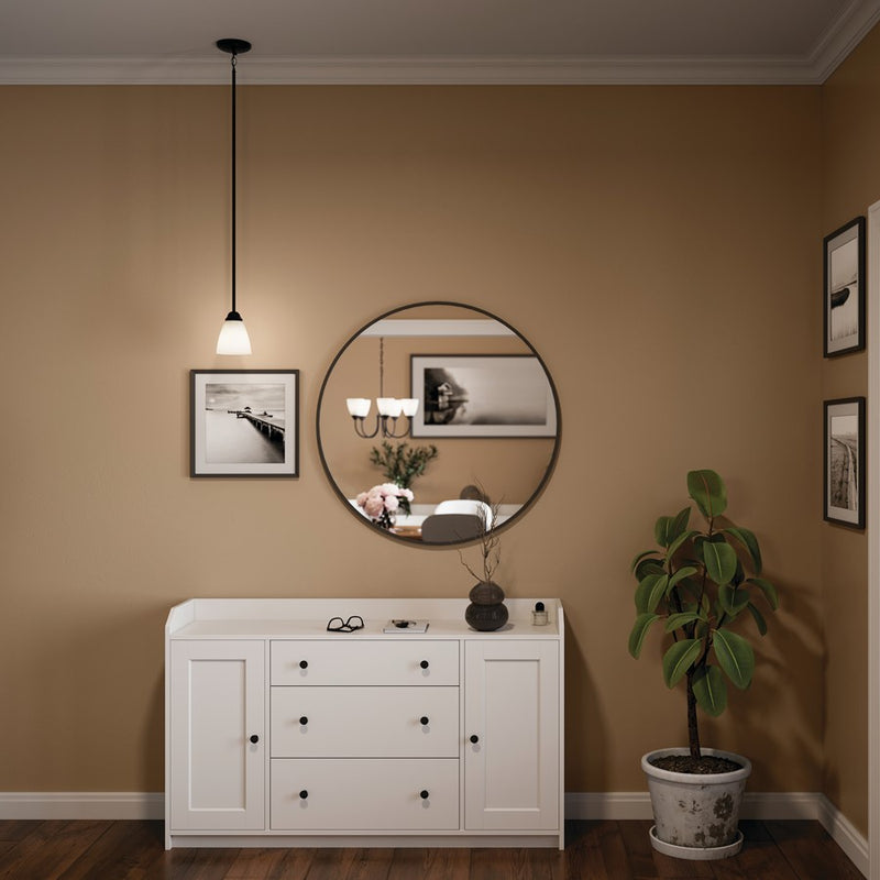 Kichler Jolie 1 Light Mini Pendant, Black/Clear Satin Etched