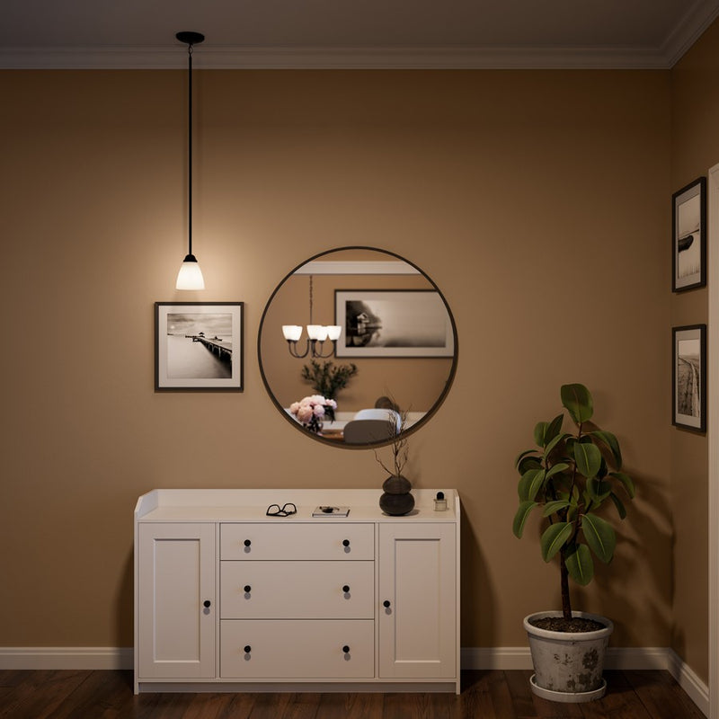 Kichler Jolie 1 Light Mini Pendant, Black/Clear Satin Etched