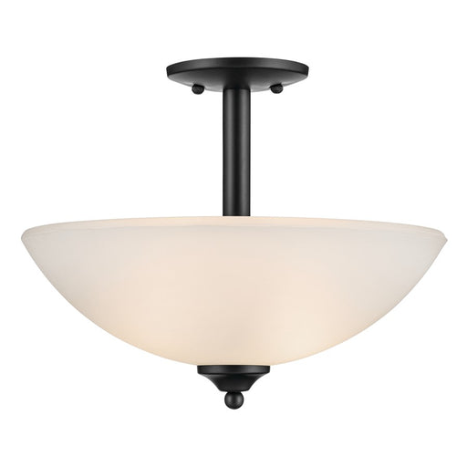 Kichler Jolie 2 Light Pendant/Semi Flush, Black/Clear Satin Etched - 43641BK