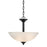 Kichler Jolie 2 Light Pendant/Semi Flush, Black/Clear Satin Etched