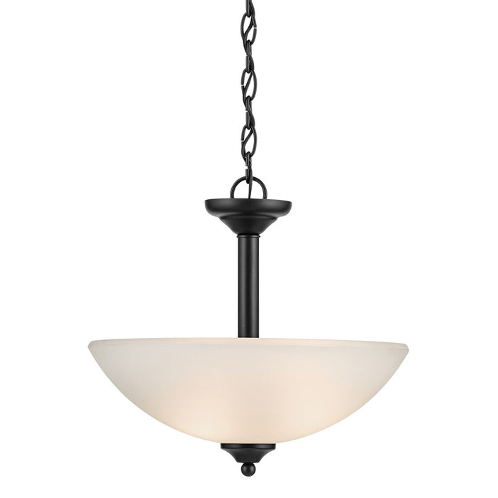 Kichler Jolie 2 Light Pendant/Semi Flush, Black/Clear Satin Etched