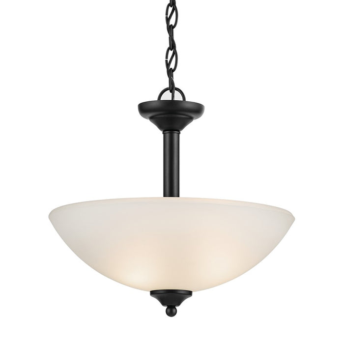 Kichler Jolie 2 Light Pendant/Semi Flush, Black/Clear Satin Etched