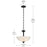 Kichler Jolie 2 Light Pendant/Semi Flush, Black/Clear Satin Etched