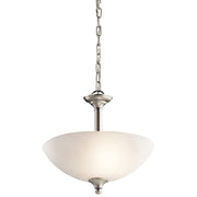 Kichler Jolie 15in 2-Light Pendant/Semi-Flush | Transitional Brushed Nickel and Satin Etched Glass | Kitchen Island & Dining Room | Model 43641NI