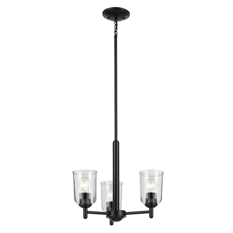 Kichler Shailene 3Lt Round 15.25" Chandelier 1 Tier Small, Black