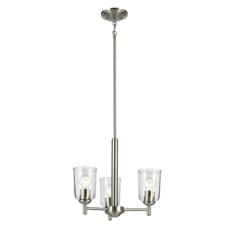 Kichler Shailene 3Lt Round 15.25" Chandelier 1 Tier Small, Nickel
