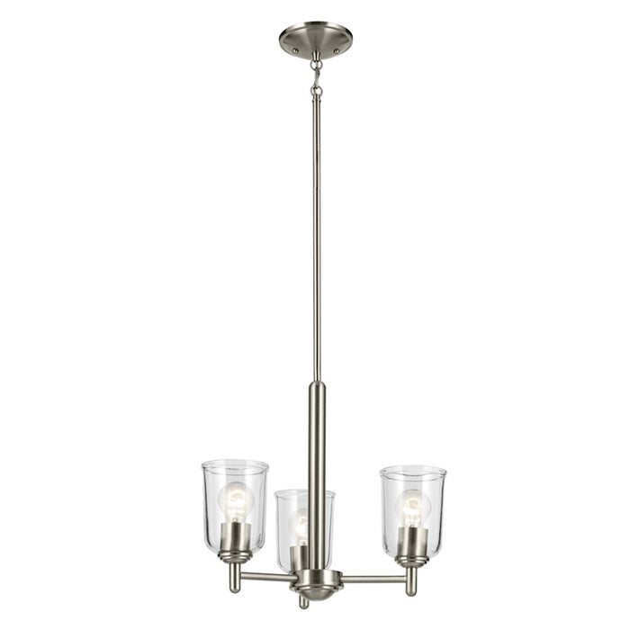 Kichler Shailene 3Lt Round 15.25" Chandelier 1 Tier Small, Nickel