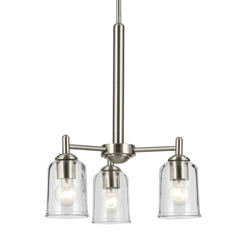 Kichler Shailene 3Lt Round 15.25" Chandelier 1 Tier Small, Nickel