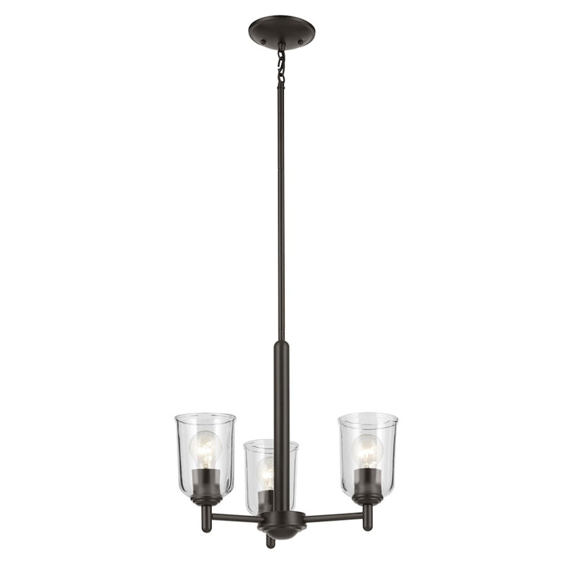 Kichler Shailene 3Lt Round 15.25" Chandelier 1 Tier Small, Bronze