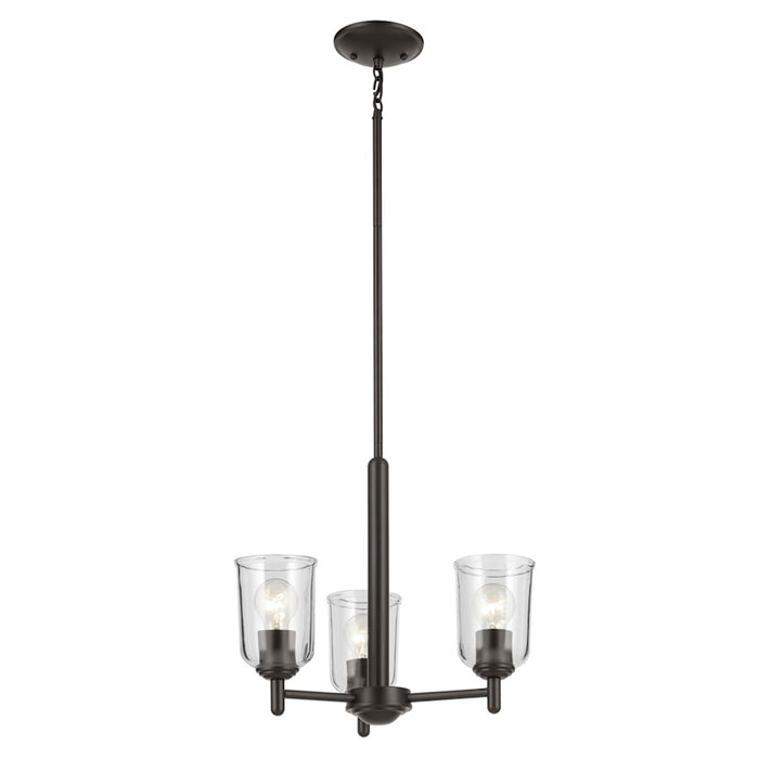 Kichler Shailene 3Lt Round 15.25" Chandelier 1 Tier Small, Bronze